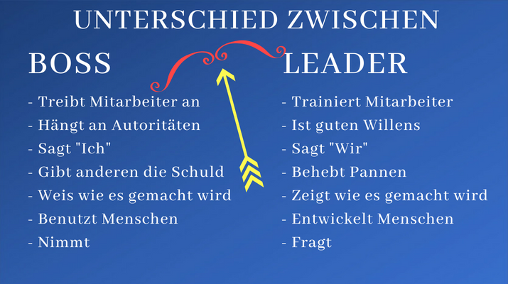 Sei nicht einfach ein Boss, sei ein Leader