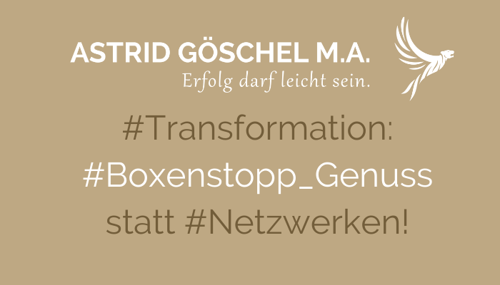 #30 – Boxenstopp_Genuss: Weil wir mehr in weniger Zeit schaffen können und obendrein den Weg zum Erfolg genießen sollten!