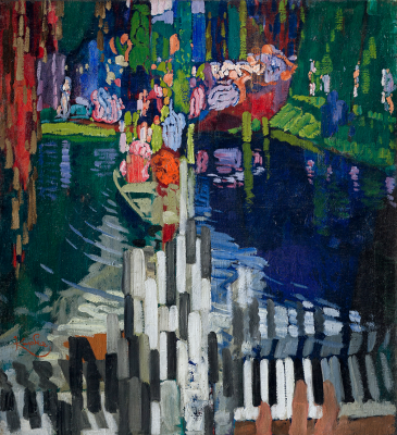 František Kupka: Pianon koskettimet, Järvi (1909).