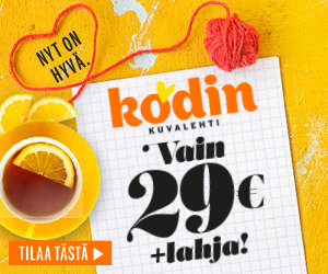 Kodin Kuvalehti 3kk vain 29 eurolla – Syystarjous 2018