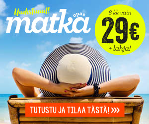 Matkaopas 4 nroa 8kk 29 € (norm 42 €) + lahja valinnan mukaan