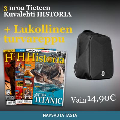 Tieteen Kuvalehti Historia -lehti 3 numeroa + lukollinen turvareppu