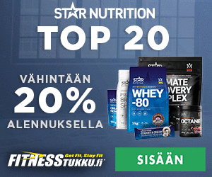 Vähintään 20% alennus top 20 tuotteista Star Nutritionilta