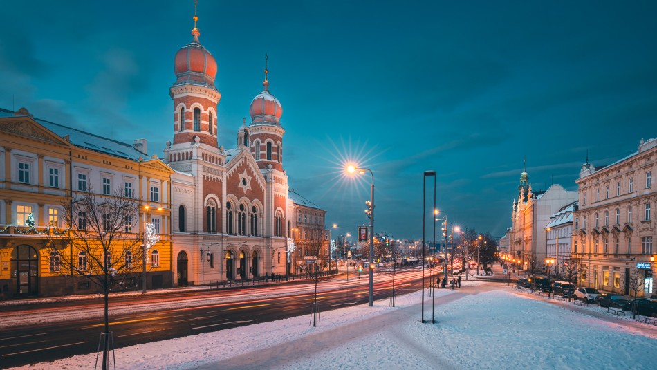 Velká synagoa v zimě