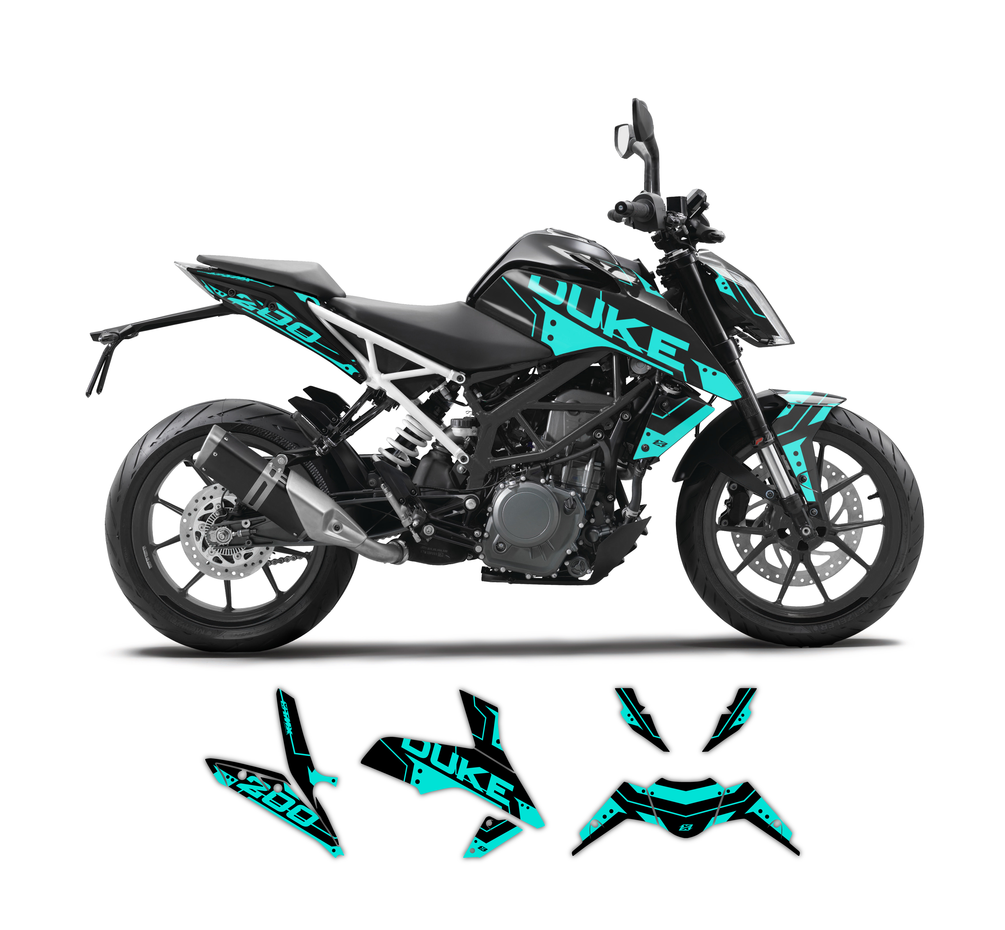 KTM DUKE 125390 (from 2016) Rivet Graphics Series (black) TMX Graphics