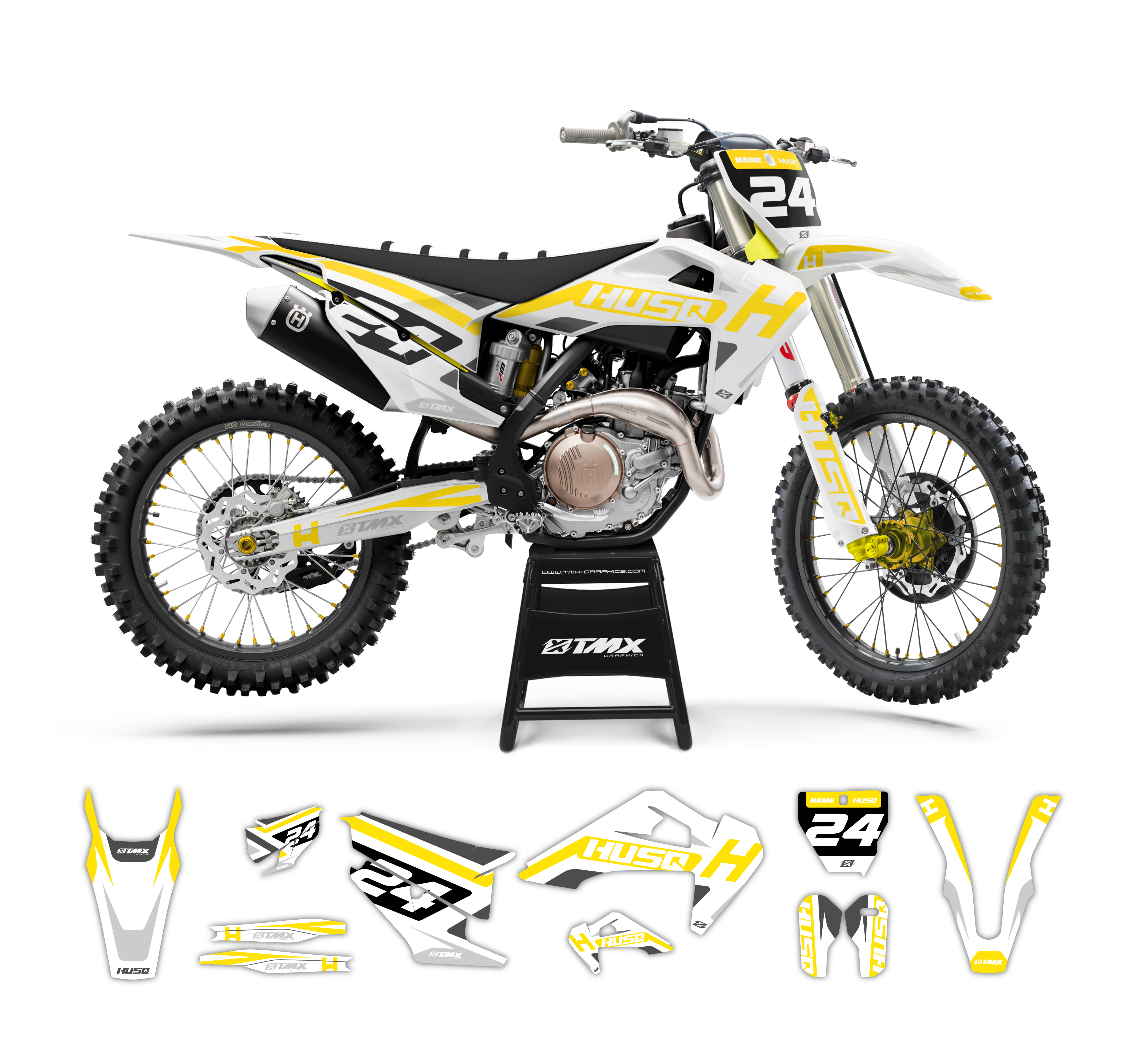 HUSQVARNA CONTROL SERIES (WHITE DUO) MX GRAPHICS KIT TMX Graphics