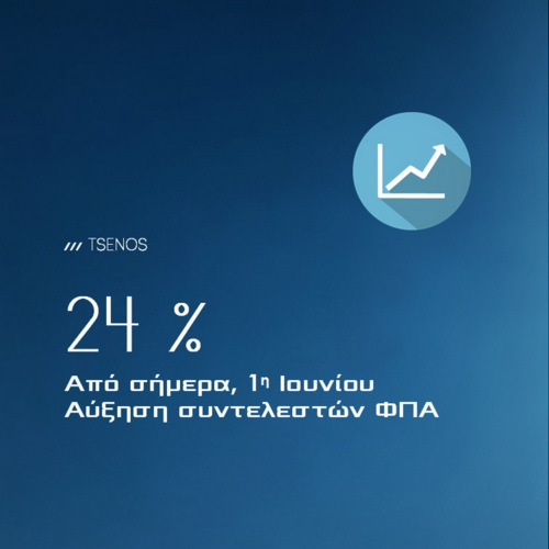 Από σήμερα, 1η Ιουνίου η αύξηση του ΦΠΑ