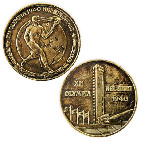 helsinki-1940_Olympic commemorative medal (bronze) Helsinki Olympic Games 1940 Commemorative medal tampac The Sports Museum of Finland
