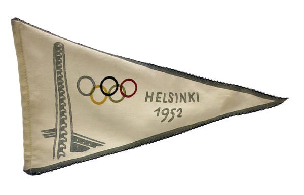 helsinki-1952_pennant 2 Helsinki Olympic Games 1952 Olympic pennant The Sports Museum of Finland