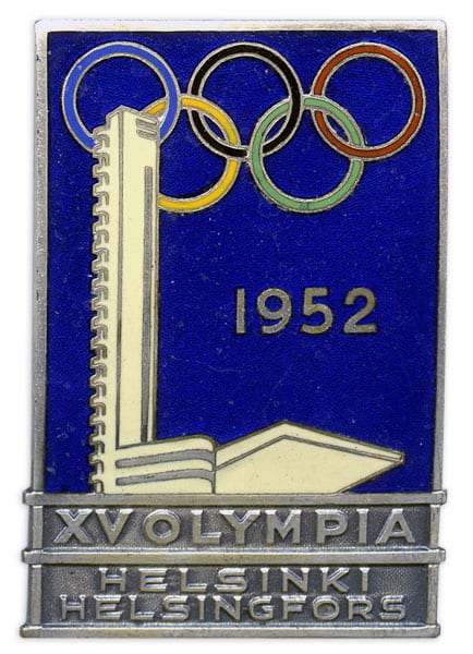 helsinki-1952_officials' badge 2 Helsinki Olympic Games 1952 Officials' badge The Sports Museum of Finland