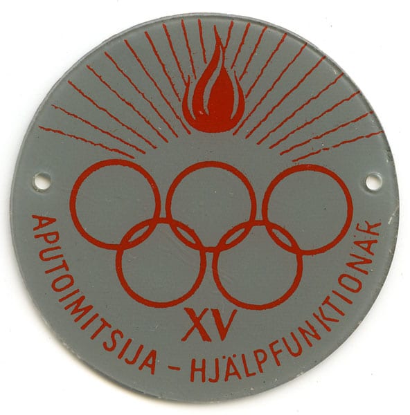 helsinki-1952_olympic badge 6 Helsinki Olympic Games 1952 Olympic badge The Sports Museum of Finland