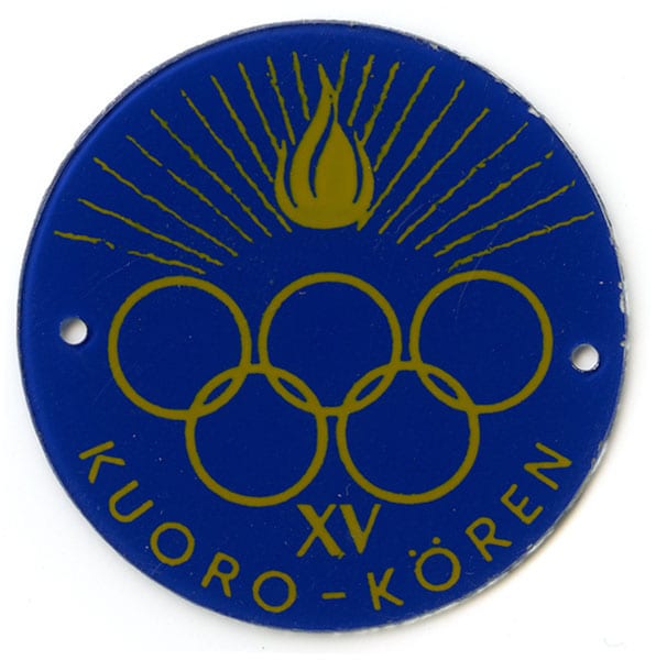 helsinki-1952_olympic badge 7 Helsinki Olympic Games 1952 Olympic badge The Sports Museum of Finland