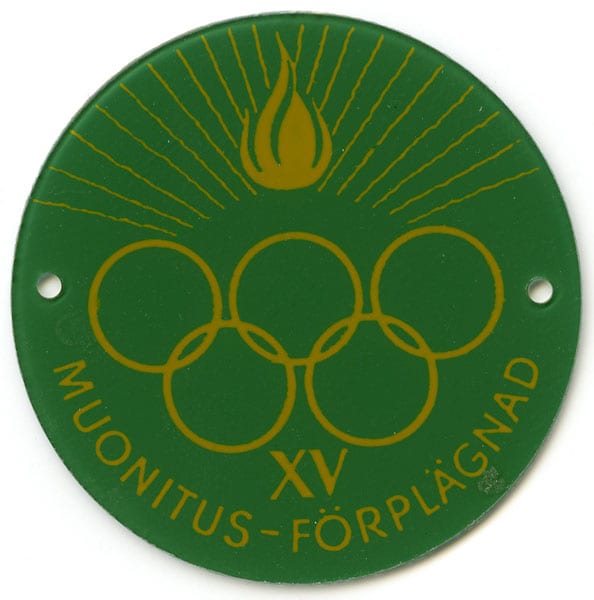 helsinki-1952_olympic badge 9 Helsinki Olympic Games 1952 Olympic badge The Sports Museum of Finland