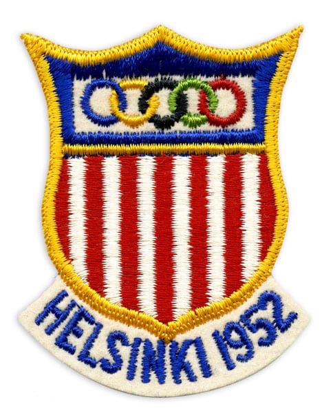 helsinki-1952_textile badge 1 Helsinki Olympic Games 1952 Textile badge The Sports Museum of Finland