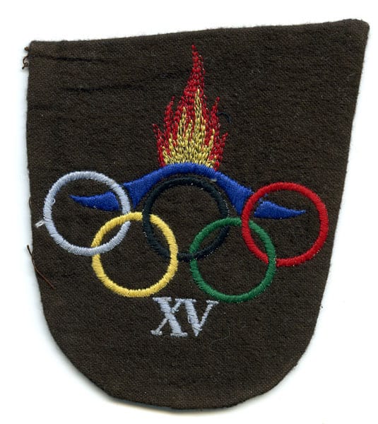 helsinki-1952_textile badge 3 Helsinki Olympic Games 1952 Textile badge The Sports Museum of Finland