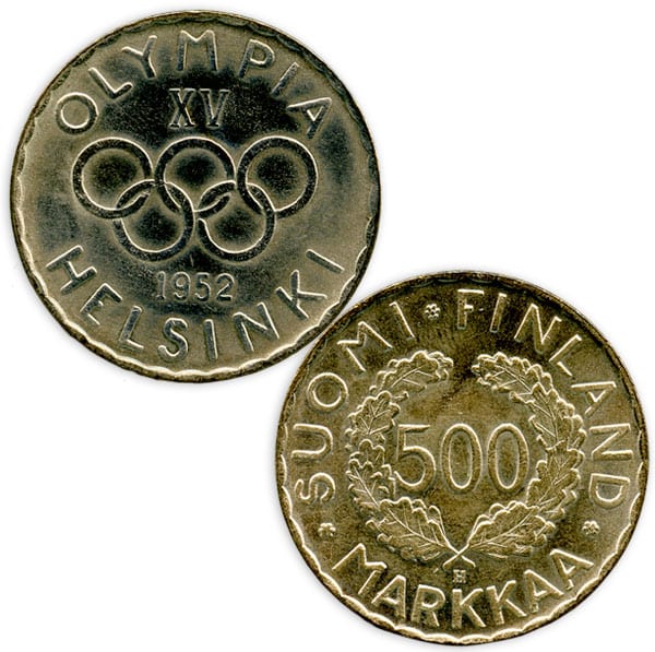 helsinki-1952_Olympic coin 1952 Helsinki Olympic Games 1952 Olympic coin The Sports Museum of Finland