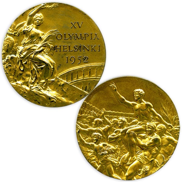 helsinki-1952_Olympic gold medal Helsinki Olympic Games 1952 Olympic gold medal The Sports Museum of Finland