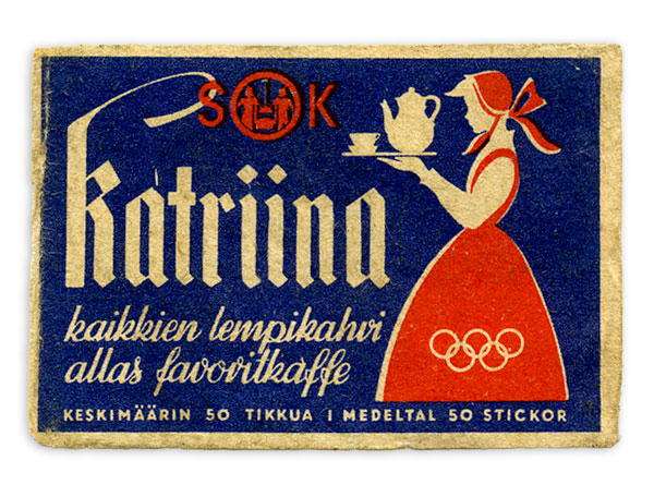 helsinki-1952_helsinki-1952_Matchbox label 5 Helsinki Olympic Games 1952 Matchbox label The Sports Museum of Finland
