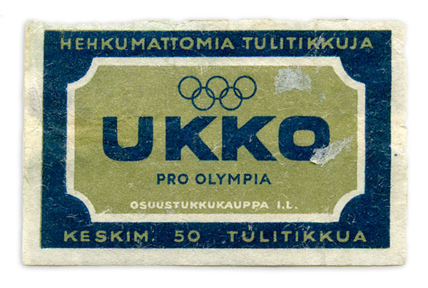 helsinki-1952_Matchbox label 8 Helsinki Olympic Games 1952 Matchbox label The Sports Museum of Finland