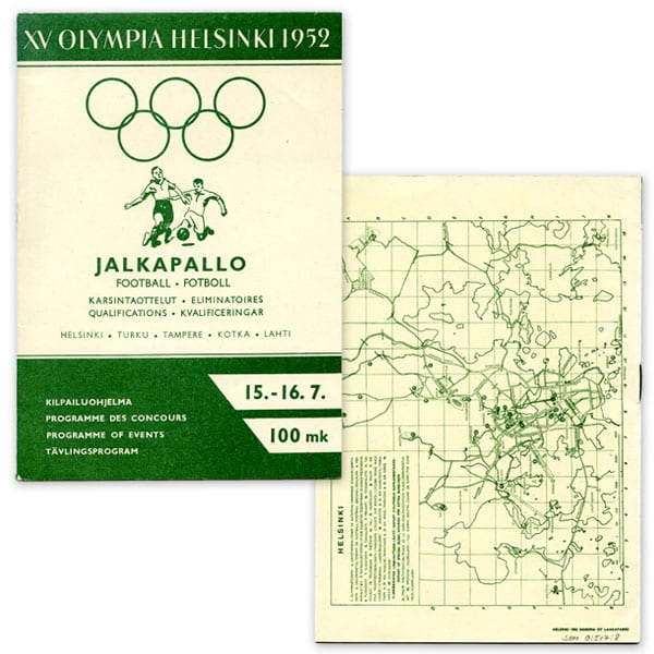 helsinki-1952_Olympic programme (football) Helsinki Olympic Games 1952 Olympic programme (football) The Sports Museum of Finland