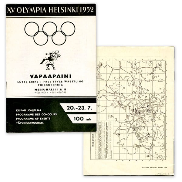 helsinki-1952_Olympic programme (freestyle wrestling) Helsinki Olympic Games 1952 Olympic programme (freestyle wrestling) The Sports Museum of Finland