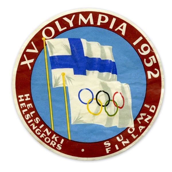helsinki-1952_Suitcase sticker Helsinki Olympic Games 1952 Suitcase sticker The Sports Museum of Finland