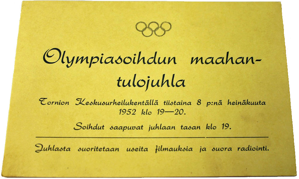 helsinki-1952_Invitation card Helsinki Olympic Games 1952 Invitation card The Sports Museum of Finland