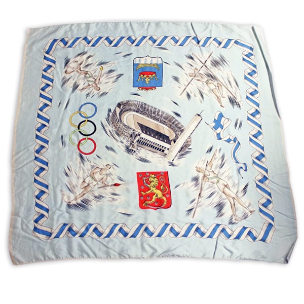 helsinki-1952_Olympic scarf 4 Helsinki Olympic Games 1952 Olympic scarf The Sports Museum of Finland