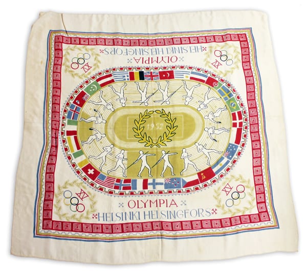 helsinki-1952_Olympic scarf 5 Helsinki Olympic Games 1952 Olympic scarf The Sports Museum of Finland