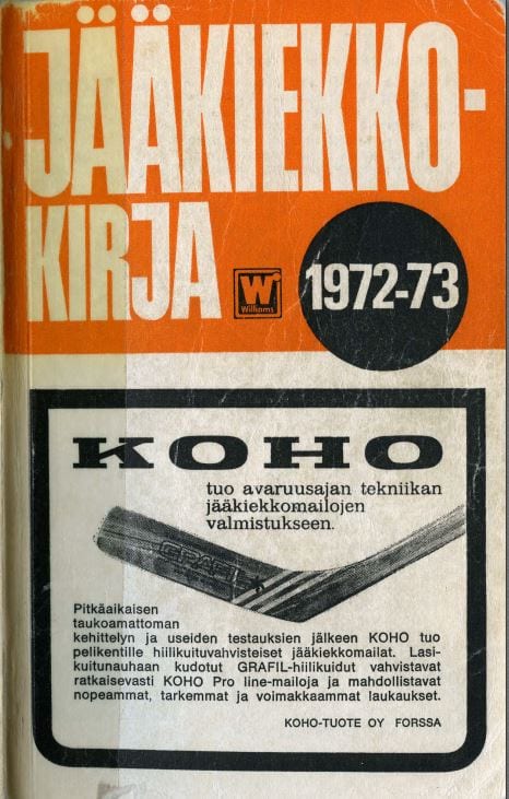 Jkk-1972-73 Jääkiekkokirja 1972-73 kansi. Urheilumuseo.