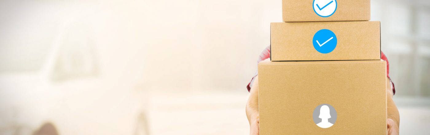 Paketdienst-Symbolbild mit Facebook Messenger-Symbolen