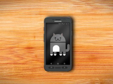 Eine Katze aus dem versteckten Spiel des Android Nougat Easter Egg.