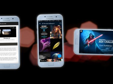 Screenshots der Apps UltraCorder, HD Amoled Wallpapers und Jedi Challenges