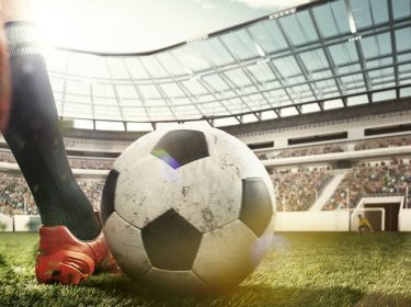 Fußballer auf dem Fußballfeld.