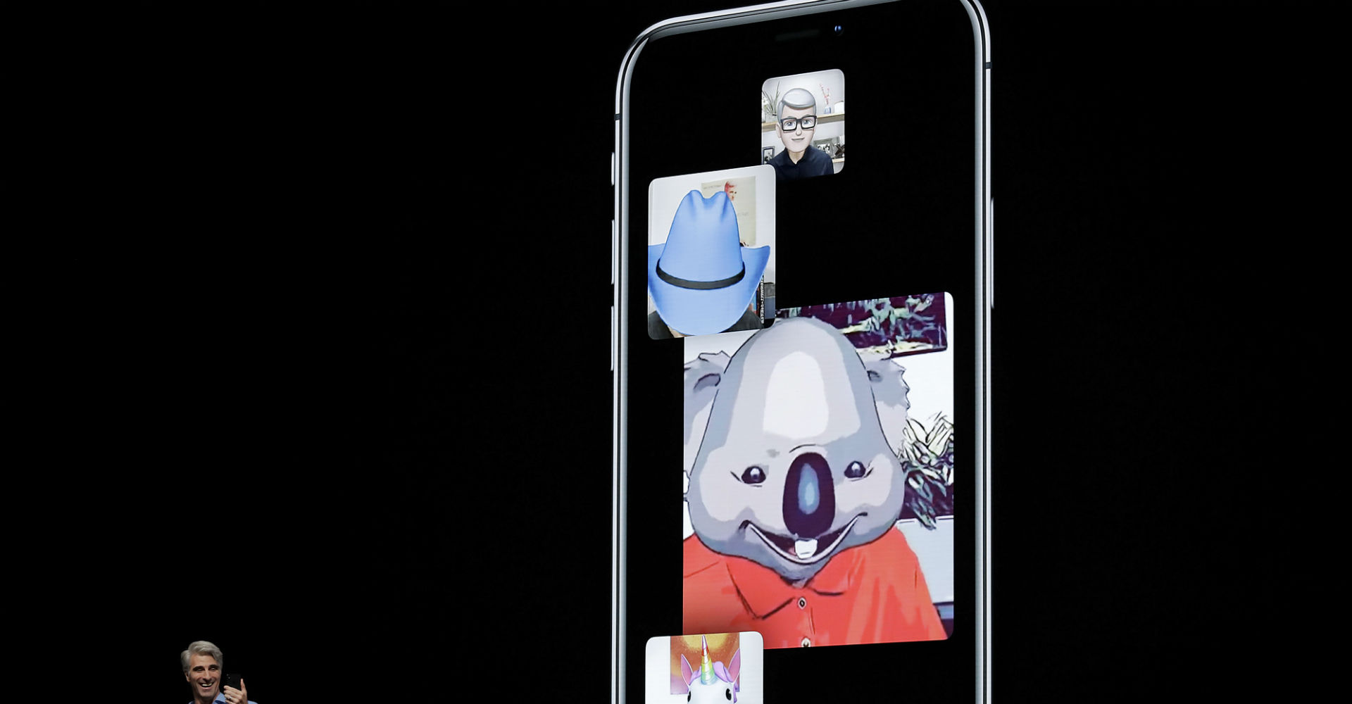 FaceTime-Videoanruf auf dem iPhone mit Animojis.