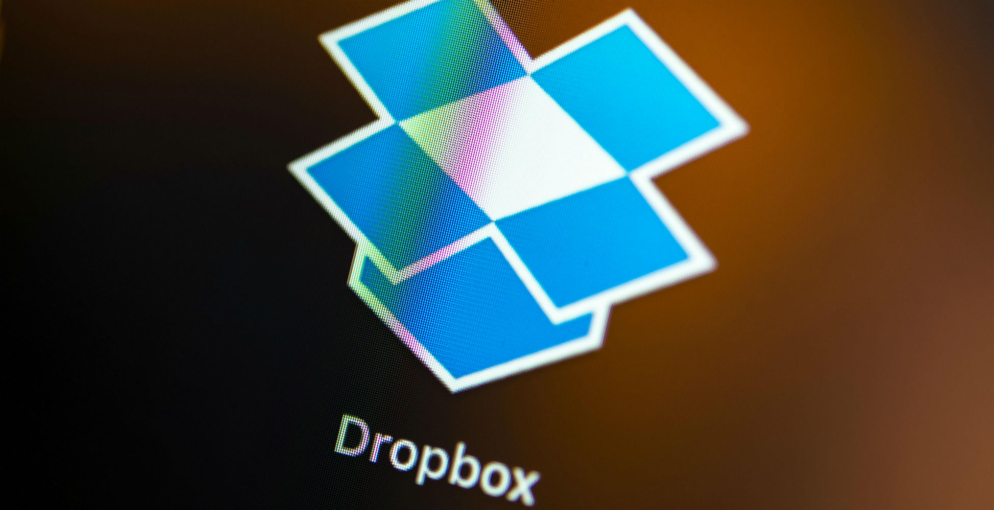 Das blaue Dropbox-Symbol auf dem Display.