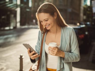 Snapchat Frau glücklich