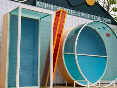 Das Logo der Google I/O 2019 in Kalifornien.