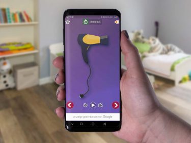 Eine Föhn-App am Android-Smartphone starten.