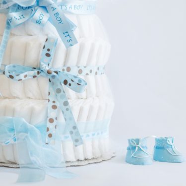 Windeltorte-Babyschuhe Windeltorte und Babyschuhe