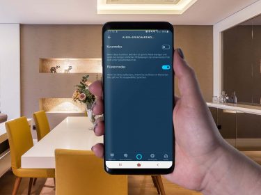 Den Alexa-Flüstermodus in der Alexa-App am Samsung Galaxy S9+ einschalten.
