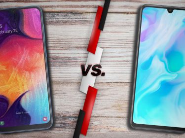 Titelbild für den Vergleich zwischen dem Samsung Galaxy A50 und Huawei P30 Lite.