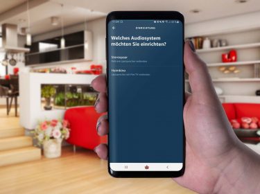 Am Samsung Galaxy S9+ in der Alexa-App ein Heimkinosystem einrichten.