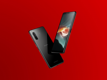 Das neue Sony Xperia 10 II frontal und rückseitig in schwarz.