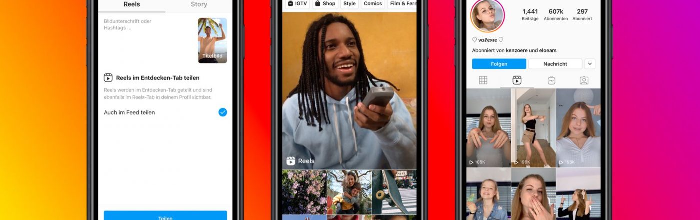 Die Instagram Reels in Screenshots erklärt