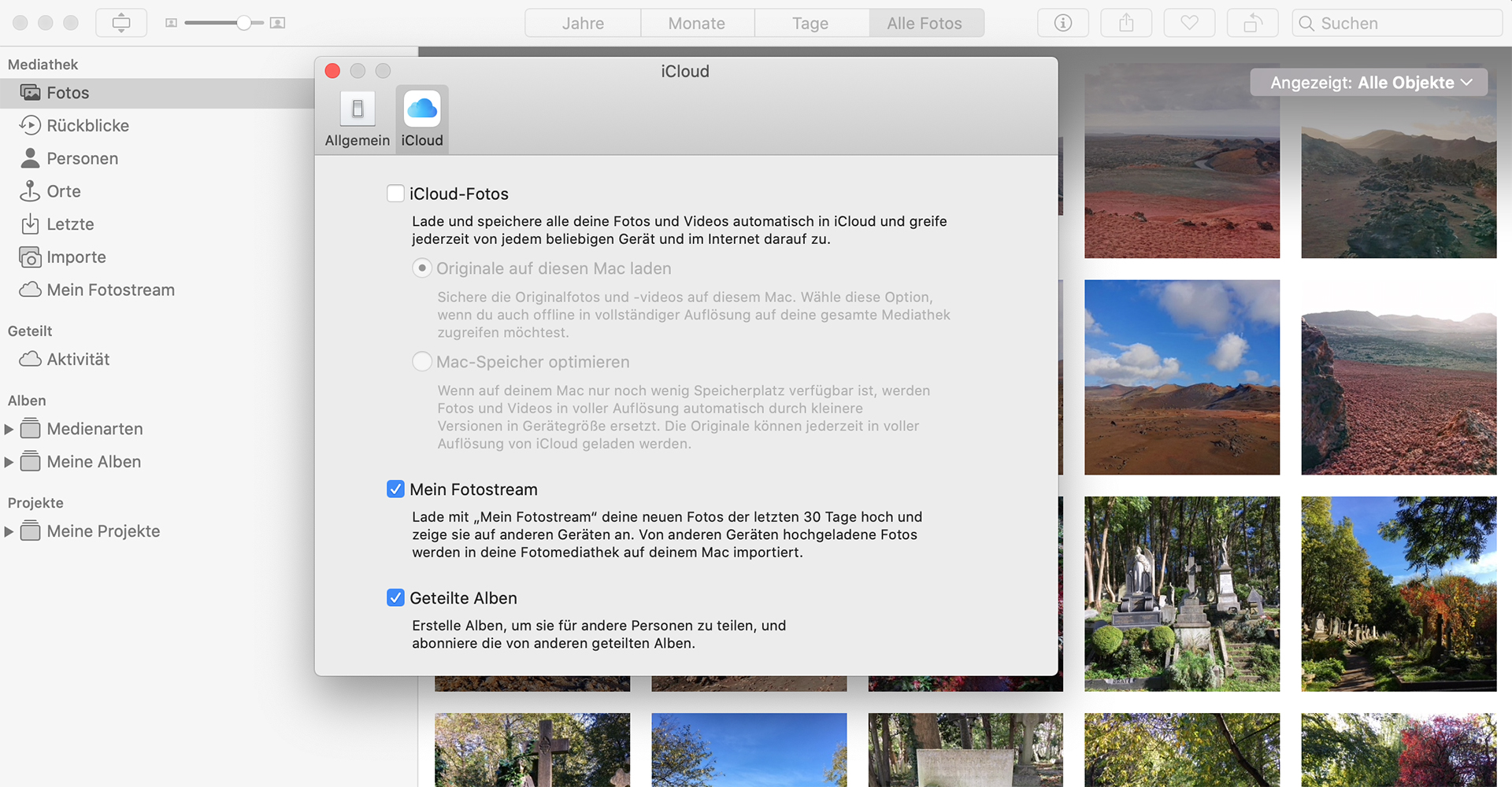 iCloud-Fotos mit der Fotos-App auf den Mac laden