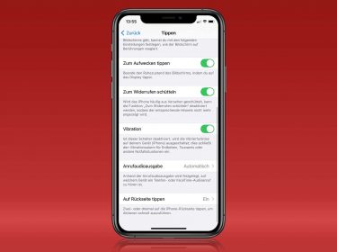 Die Einstellungen auf einem iPhone.