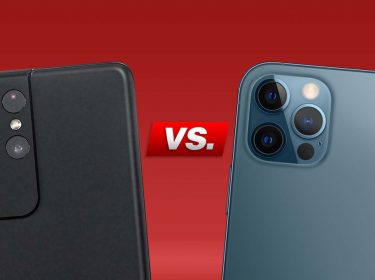 Kameras von Galaxy S21 Ultra und iPhone 12 Pro Max nebeneinander