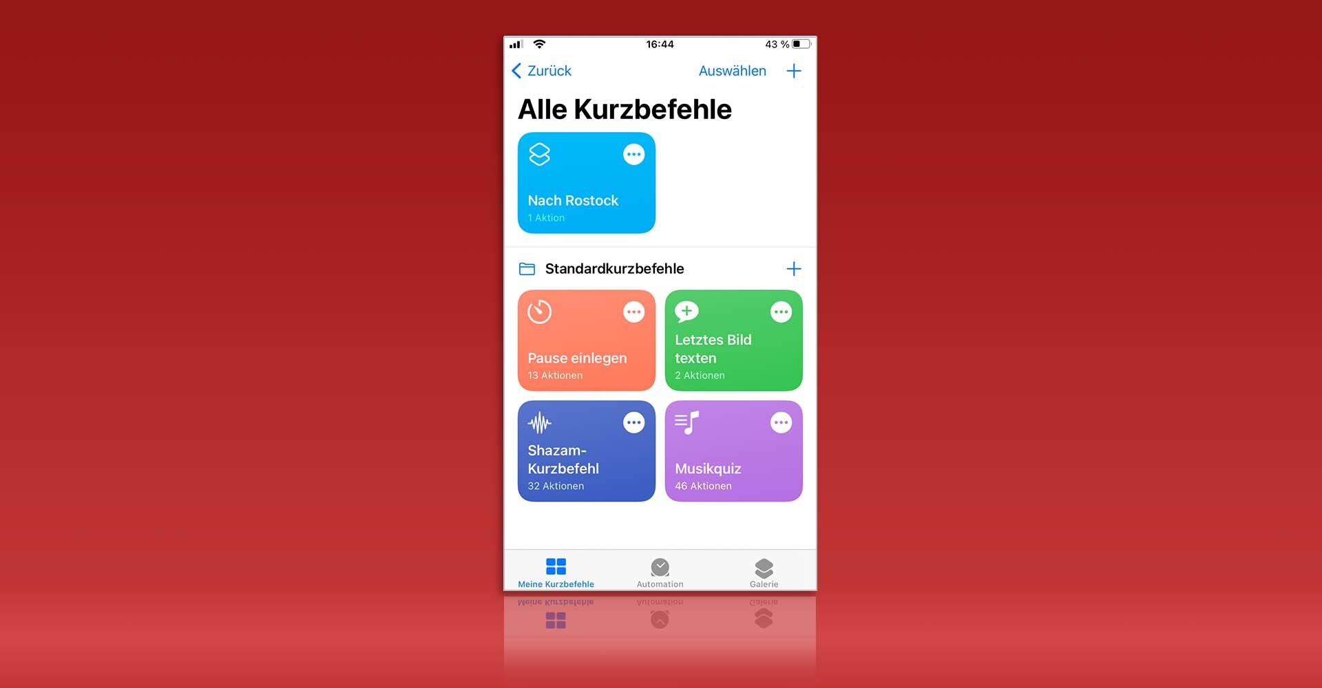 Kurzbefehle-App auf dem iPhone