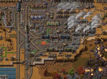 Eine riesige Fabrik in Factorio